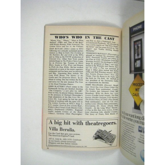 Lisbon Traviata Playbill 1989 Promenade Theatre Nathan Lane Anthony Heald - Picture 7 of 7